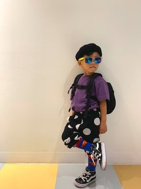 「no brand（ノーブランド）のアイテム（チノパンツ）」を使った、Gege & Yogurさん（キッズ・90cm）の秋コーディネート