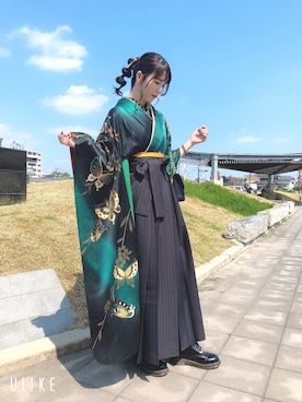 「袴」｜「アイテム（アナログ腕時計）」を使った、さえみさん（レディース・165cm）の春コーディネート