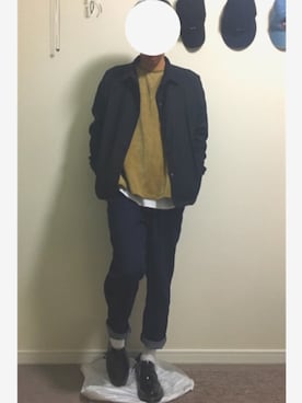 「RAGEBLUE（レイジブルー）のコーチジャケット/769028（ブルゾン、ブラック系）」を使った、ザキさん（メンズ・178cm）の冬コーディネート