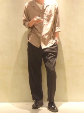 ザキ使用「HANES（【Hanes】 ジャパンフィットクルーネック2P(2枚組)）」的時尚穿搭