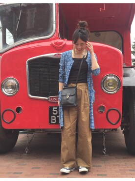 「アイテム（ピアス（片耳用）、ホワイト系）」を使った、やまぐーさん（レディース・166cm）の春コーディネート