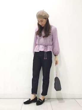 「NANO universe（ナノユニバース）のアイテム（ハンチング/ベレー帽）」を使った、やまぐーさん（レディース・166cm）の冬コーディネート