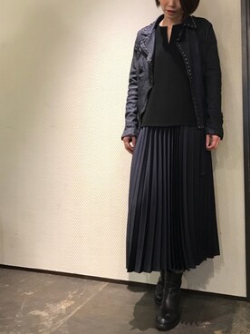 「Yasutoshi Ezumi（ヤストシエズミ）のアイテム（ワンピース/ドレス）」を使った、shokoさん（レディース・159cm）の冬コーディネート