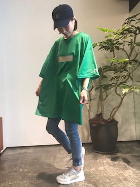 「B'2nd（ビーセカンド）のアイテム（帽子）」を使った、shokoさん（レディース・159cm）の春コーディネート