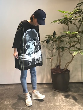 「B'2nd（ビーセカンド）のアイテム（帽子）」を使った、shokoさん（レディース・159cm）の春コーディネート