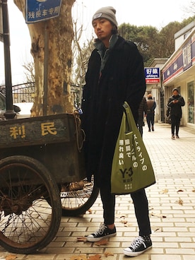 「SY3（エスワイスリー）のアイテム」を使った、zhongjiang0207さん（メンズ・186cm）の冬コーディネート