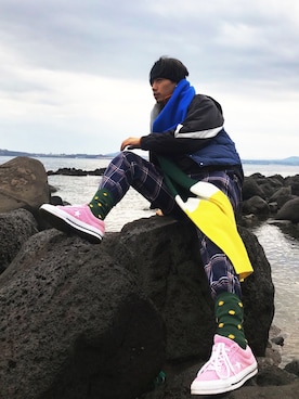 「sandro（サンドロ）のアイテム」を使った、zhongjiang0207さん（メンズ・186cm）の冬コーディネート