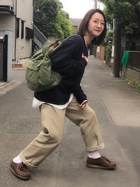 「SON OF THE CHEESE（サノバチーズ）のアイテム」を使った、ustkaaaさん（レディース・162cm）の春コーディネート