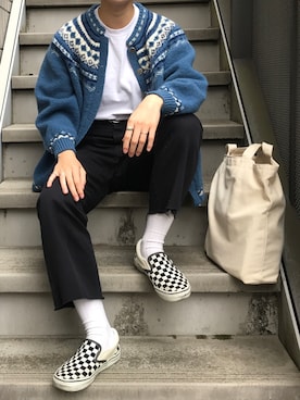 「アイテム（スリッポン）」を使った、ustkaaaさん（レディース・162cm・20代）の秋コーディネート