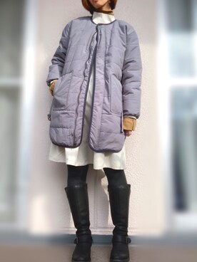 「chocol raffine robe（ショコラフィネローブ）のアイテム（ダウンジャケット/コート）」を使った、rayrayさん（レディース・164cm）の冬コーディネート