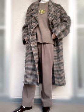 「ADAM ET ROPE'（アダムエロペ）のアイテム（チェスターコート）」を使った、rayrayさん（レディース・164cm）の冬コーディネート