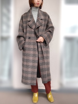 「ADAM ET ROPE'（アダムエロペ）のアイテム（チェスターコート）」を使った、rayrayさん（レディース・164cm）の冬コーディネート