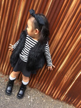 「H&M（エイチ・アンド・エム）のアイテム（その他アウター）」を使った、koooootanさん（キッズ・90cm）の冬コーディネート