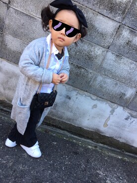 「H&M（エイチ・アンド・エム）のアイテム（その他アウター）」を使った、koooootanさん（キッズ・90cm）の冬コーディネート