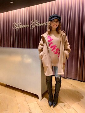 「HYSTERIC GLAMOUR（ヒステリックグラマー）のアイテム（モッズコート）」を使った、RAYさん（レディース・158cm）の秋コーディネート