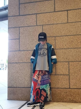 「ゆるカジ」｜「アイテム（帽子）」を使った、RAYさん（レディース・158cm）の春コーディネート