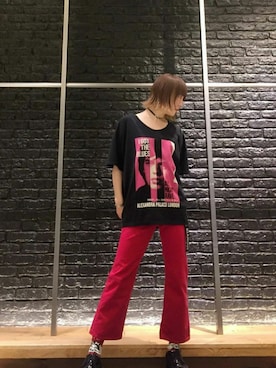 「バンT」｜「アイテム（アクセサリー）」を使った、RAYさん（レディース・158cm）の春コーディネート