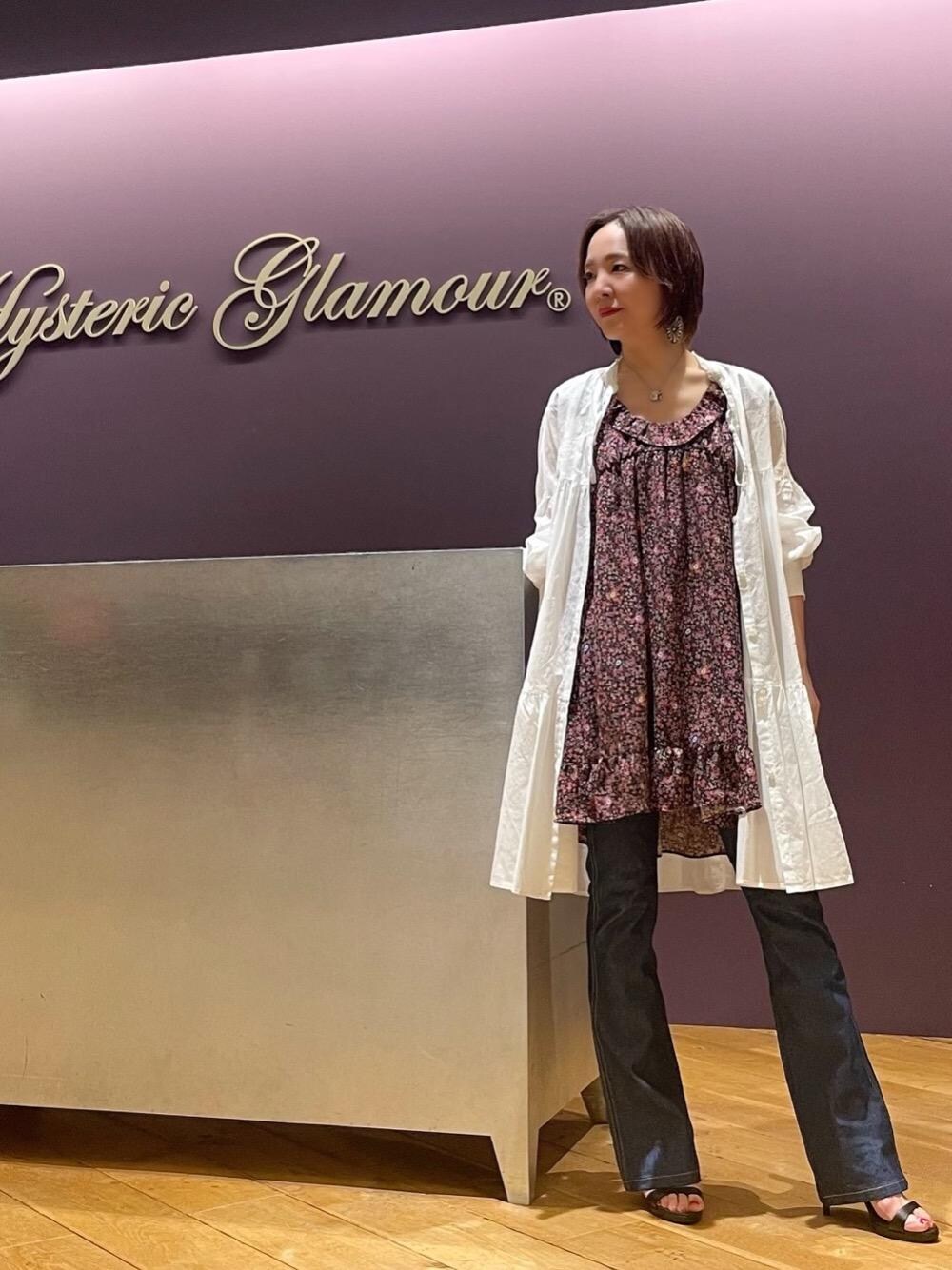 新品　HYSTERIC GLAMOUR ドクロ　ブラウス　チュニック　総柄 HYSTERIC GLAMOUR（ヒステリックグラマー）の「FLOWER BEAR柄