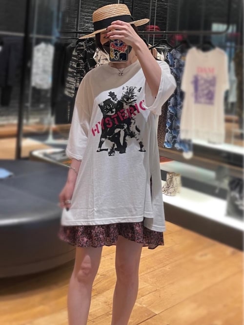 ヒステリックグラマー フローラル クマ 花柄 コットン 半袖 ブラウス ブラック ヒステリックグラマー フローラル クマ 花柄 コットン 半袖