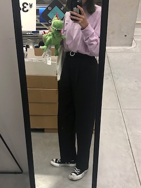 「アイテム（おもちゃ、グリーン系）」を使った、Coccoさん（レディース・164cm）の秋コーディネート