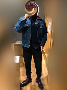 「GU（ジーユー）の（GU）スキニーフィットジーンズ（MEN ⁄ ジーンズ）」を使った、jokerさん（メンズ・170cm）の春コーディネート