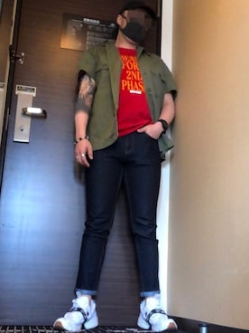 「GU（ジーユー）の（GU）スキニーフィットジーンズ（MEN ⁄ ジーンズ）」を使った、jokerさん（メンズ・170cm）の春コーディネート