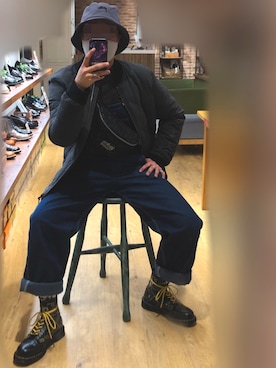 「Eddie Bauer（エディーバウアー）のアイテム（ダウンジャケット/コート）」を使った、jokerさん（メンズ・170cm）の冬コーディネート