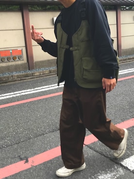 「Graphpaper（グラフペーパー）のアイテム（スウェット）」を使った、kenさん（メンズ・175cm）の秋コーディネート