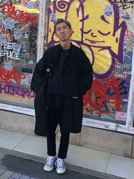 「WISM（ウィズム）のアイテム（スウェット）」を使った、おこぼさんさん（メンズ・168cm）の秋コーディネート