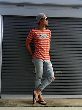 「VANS（バンズ）のアイテム（ニットキャップ/ビーニー）」を使った、エポジンさん（メンズ・175cm）の夏コーディネート