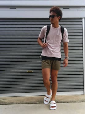 「サタデーズ ニューヨークシティ (Saturdays NYC)」｜「アイテム（サンダル）」を使った、エポジンさん（メンズ・175cm）の夏コーディネート