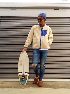「BAYFLOW(BAYFLOW)」｜「アイテム（モカシン/デッキシューズ）」を使った、エポジンさん（メンズ・175cm）の秋コーディネート
