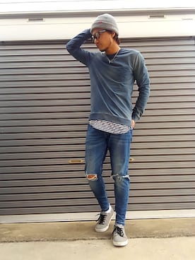 「VANS（バンズ）のアイテム（ニットキャップ/ビーニー）」を使った、エポジンさん（メンズ・175cm）の冬コーディネート
