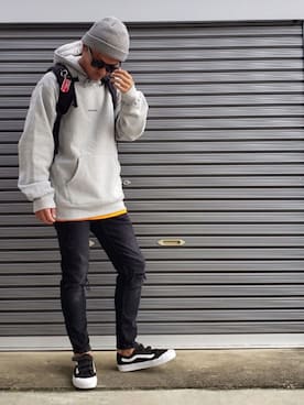 「VANS（バンズ）のアイテム（ニットキャップ/ビーニー）」を使った、エポジンさん（メンズ・175cm）の秋コーディネート