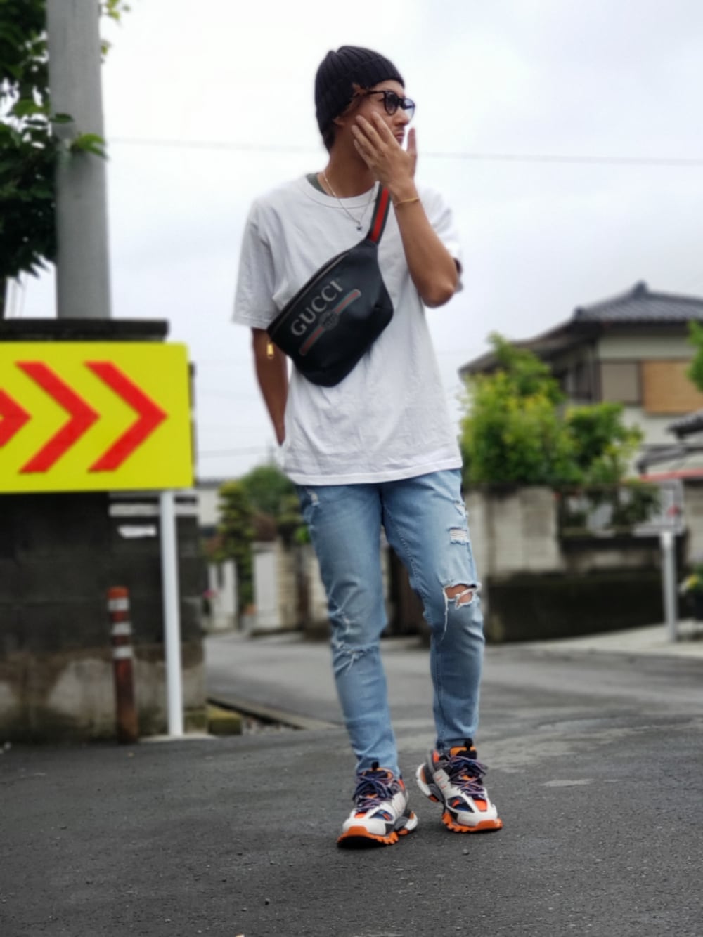 GUCCI ウエストポーチ　着画あり 中古・古着通販】GUCCI (グッチ) ウエストポーチ/ウエストバッグ