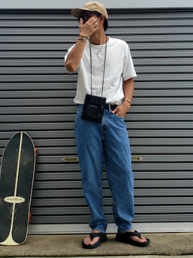 「アイテム（キャップ）」を使った、エポジンさん（メンズ・175cm・30代）の夏コーディネート