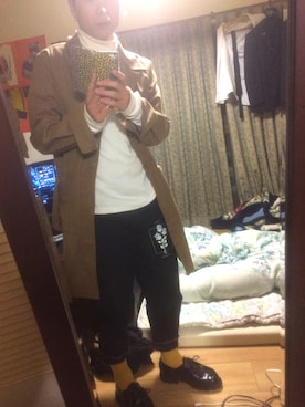 「パラブーツ」｜「アイテム（トレンチコート）」を使った、せいやさん（メンズ・166cm）の秋コーディネート