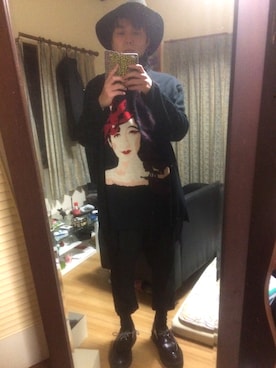 「Yohji Yamamoto（ヨウジヤマモト）のアイテム（ニット/セーター）」を使った、せいやさん（メンズ・166cm）の冬コーディネート