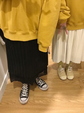 「アイテム（ドレス、ホワイト系）」を使った、右狗さん（レディース・151cm）の冬コーディネート