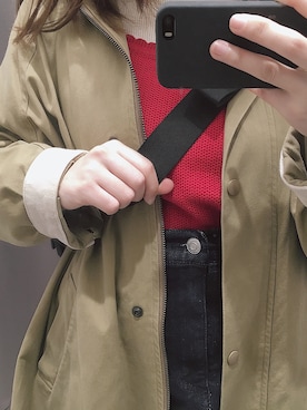 「spring」｜「アイテム（ステンカラーコート）」を使った、右狗さん（レディース・151cm）の春コーディネート