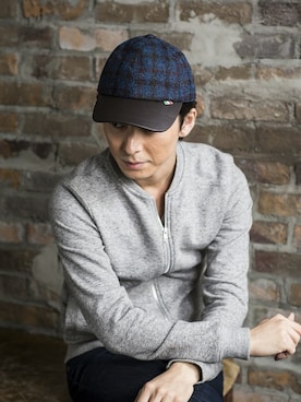 「HARRIS TWEED（ハリスツイード）のアイテム」を使った、多田さん（メンズ・173cm）の冬コーディネート