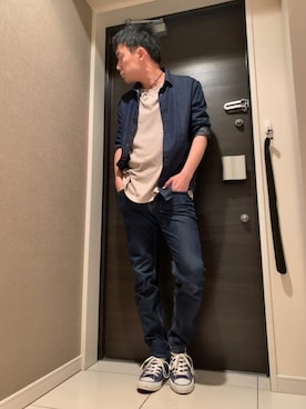 「アイテム（チョーカー）」を使った、しんじさん（メンズ・169cm）の春コーディネート