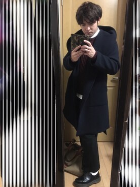 「RED WING（レッドウィング）のアイテム（バッグ）」を使った、勇さん（メンズ・170cm）の冬コーディネート