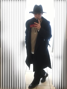 「RAGEBLUE（レイジブルー）の＜トレンドのロング丈＞ワッフルロングカットソー/733404（Tシャツ/カットソー）」を使った、勇さん（メンズ・170cm）の冬コーディネート