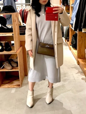 「消えそうな色コーデ」｜「アイテム（その他アウター）」を使った、midorikko153さん（レディース・153cm）の春コーディネート