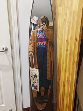 「秋冬」｜「アイテム（ピーコート）」を使った、MISHAさん（レディース・162cm）の秋コーディネート