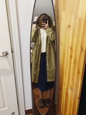 「秋」｜「アイテム（ピーコート）」を使った、MISHAさん（レディース・162cm）の秋コーディネート