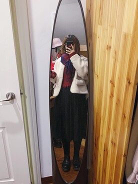 「MUJI」｜「アイテム（ブルゾン）」を使った、MISHAさん（レディース・162cm）の冬コーディネート