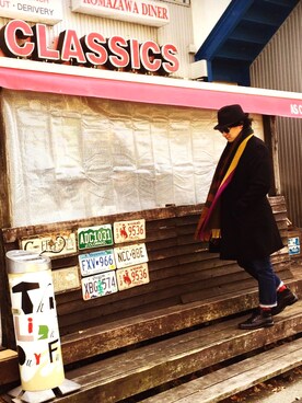 「cashmere（カシミア）のアイテム」を使った、Donnieさん（メンズ・171cm）の冬コーディネート