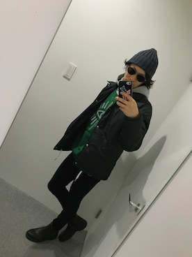 「MAISON KITSUNE」｜「アイテム（ナイロンジャケット）」を使った、Donnieさん（メンズ・171cm）の冬コーディネート